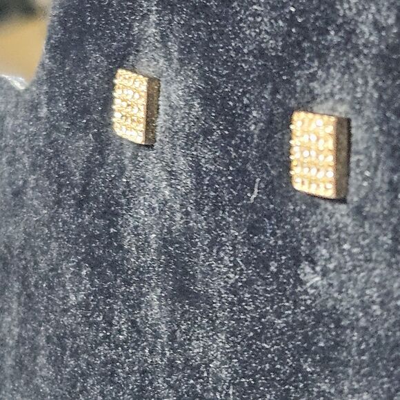*Sale* Fossil Rose Gold Tone Square Earrings With Clear Rhinestone Accents - Picture 5 of 12